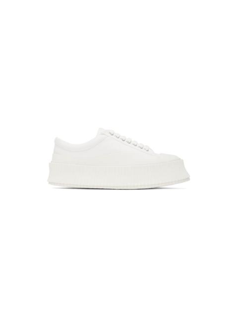 Jil Sander White Canvas Platform Sneakers