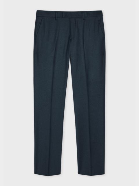 Paul Smith Slim-Fit Dark Teal Overdyed Wool-Cashmere Flannel Trousers
