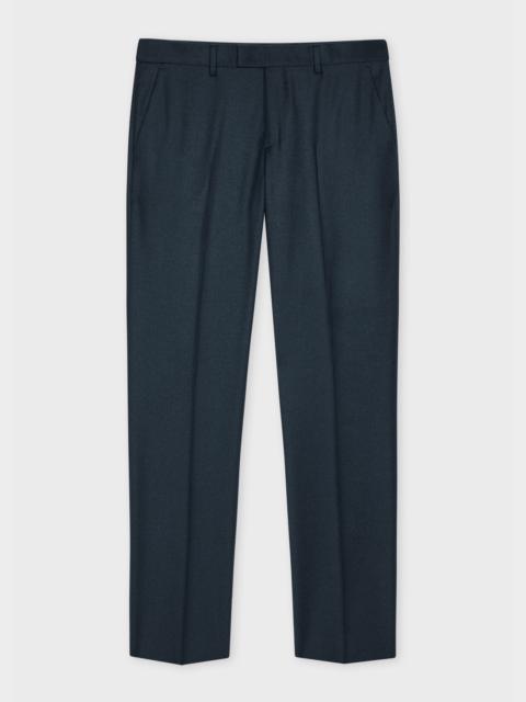 Slim-Fit Dark Teal Overdyed Wool-Cashmere Flannel Trousers