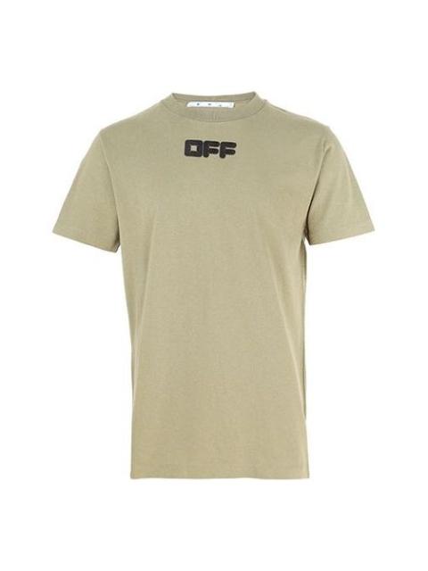 Off-White Off-White Logo Printing Round Neck Short Sleeve Ordinary Version Green OMAA027F21JER0035510