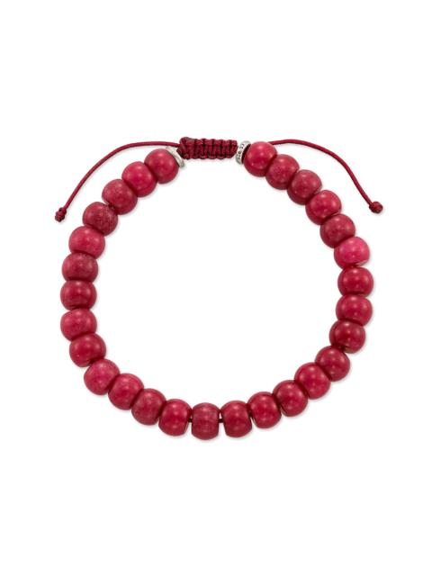 KENDRA SCOTT Cade Oxidized Sterling Silver Beaded Bracelet in Maroon Jade
