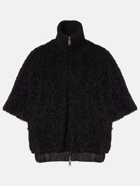 Moncler Reversible leather-trimmed cape