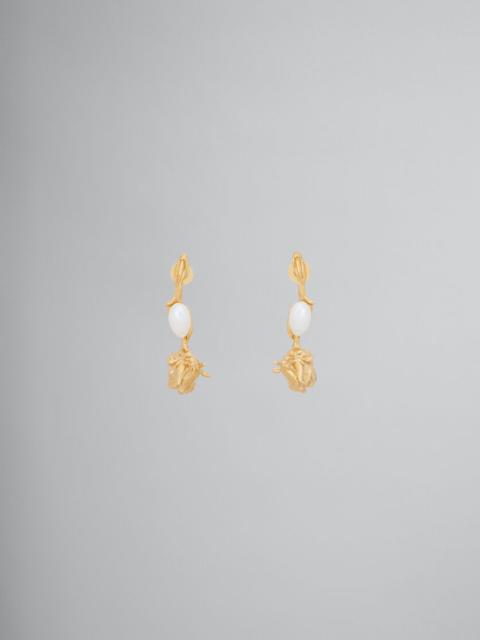 Marni PEARLS FLOWER DELIRIUM DROP EARRINGS