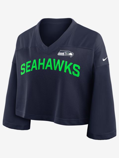 Nike Seattle Seahawks Wide Receiver Jersey Fashion Women's Nike Dri-FIT NFL Cropped Top