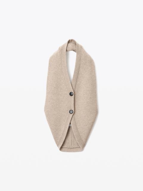 Alexander Wang BACK KNOT HALTER VEST IN CASHMERE WOOL