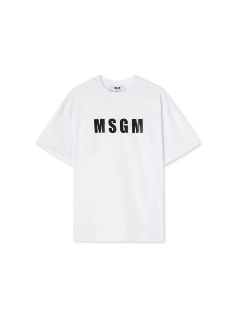 Cotton crewneck t-shirt with MSGM logo