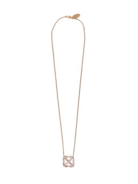 Off-White Arrow Pave' Pendant Necklace Gold No Co