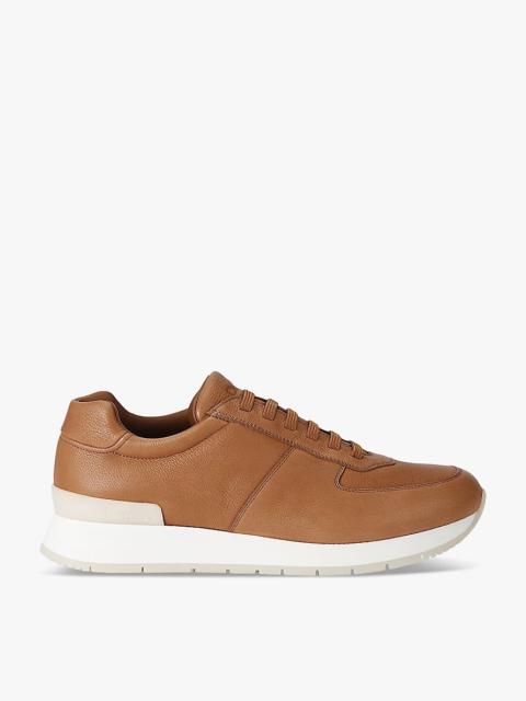 Livingston logo-embossed leather low-top trainers