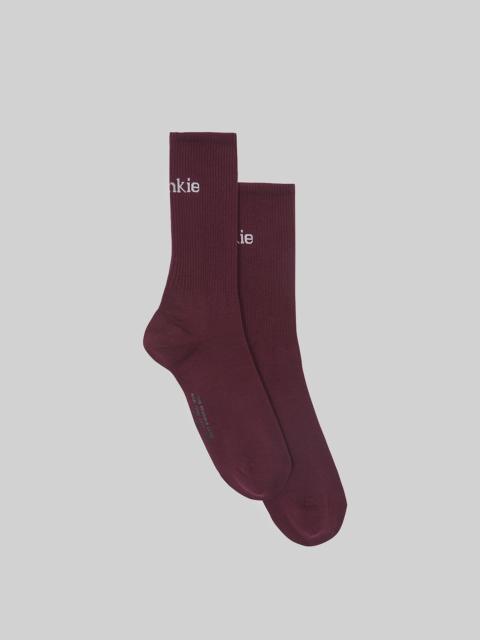 The Frankie Shop Frankie in English Ribbed Socks - Bordeaux