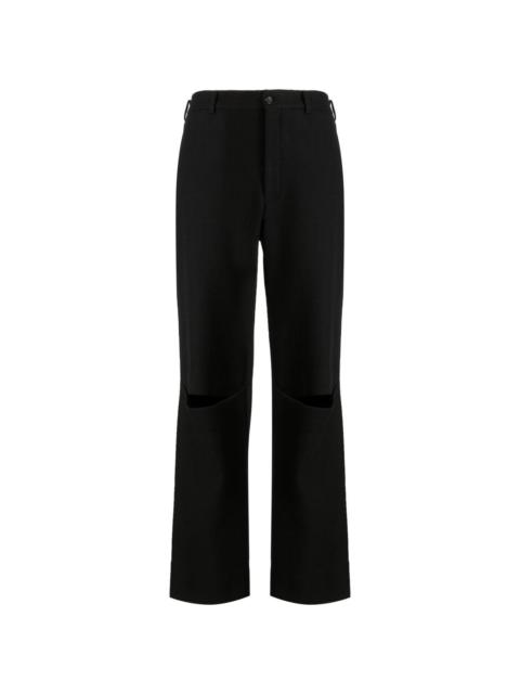 cut-out straight-leg trousers