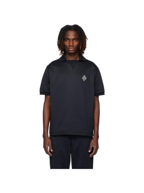 LACOSTE Black Loose Fit Badge Accent Fleece Polo