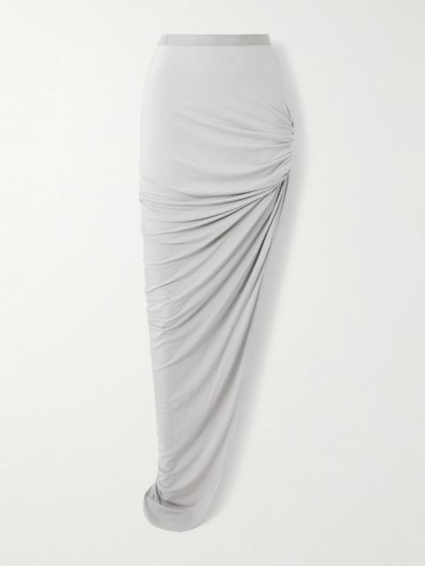 Rick Owens Edfu gathered jersey maxi skirt Light gray