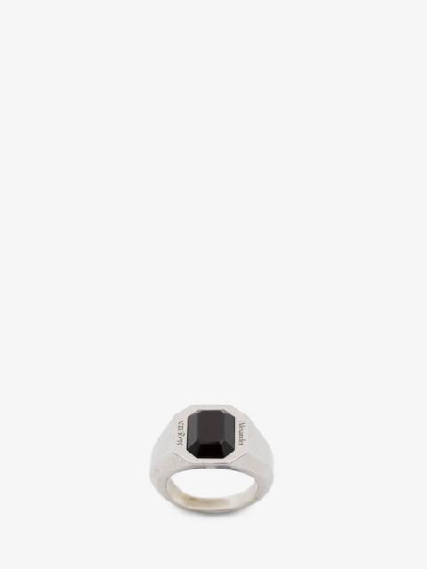 Alexander McQueen Jewelled Ring in Antique Silver