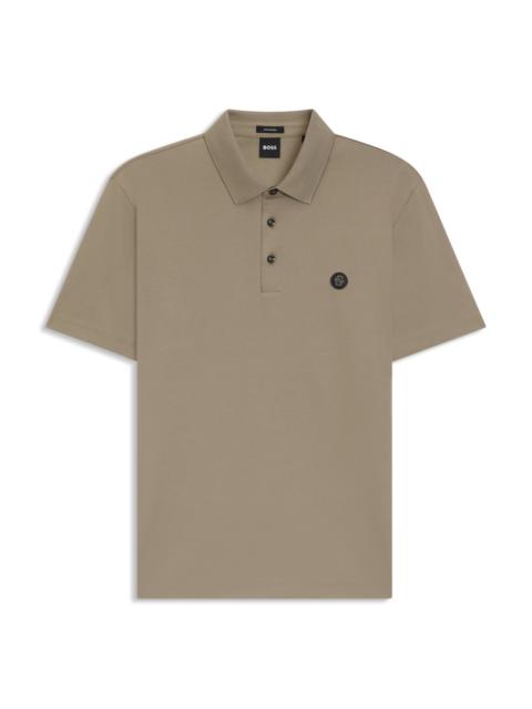 MERCERIZED-COTTON POLO SHIRT WITH DOUBLE MONOGRAM