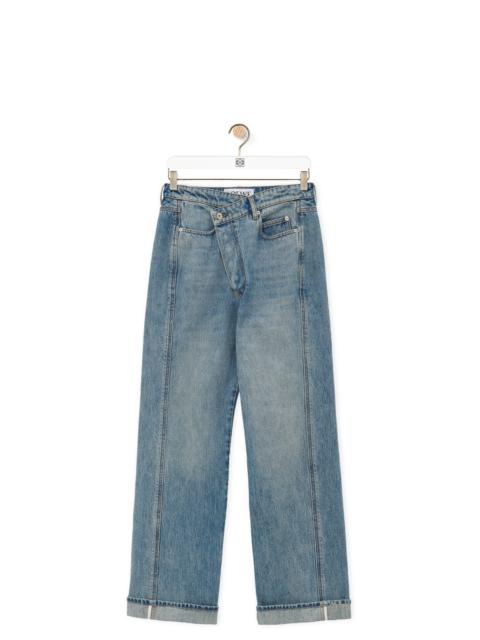 デニム・ジーパン LOEWE HIGH WAISTED DENIM JEANS Loewe Deconstructed Criss-Cross Waistband Jeans