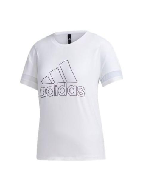 adidas (WMNS) adidas Sports Stylish Round Neck Short Sleeve White GJ9022