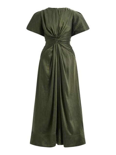 Aje. Movement Knotted Midi Dress olive