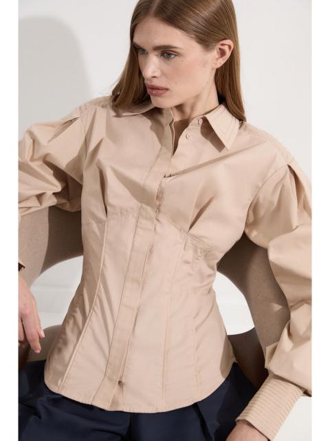 KAREN MILLEN Archive Collection - Petite Cotton Poplin Balloon Sleeve Shirt