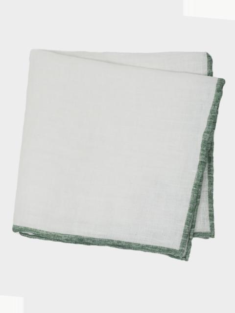TODD SNYDER Italian Tipped Linen Pocket Square