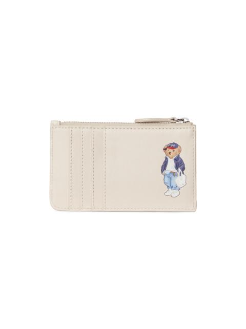Polo Ralph Lauren Women's Spring Bear Leather Zip Card Case - Parchment