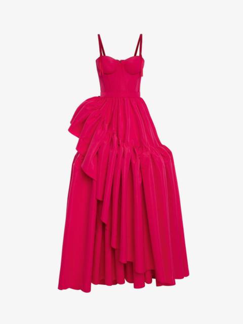 Alexander McQueen Polyfaille Exploded Corset Dress in Bobby Pink
