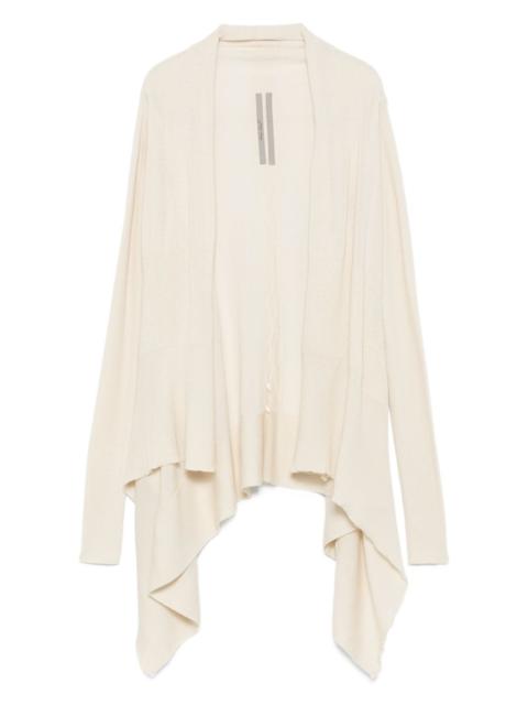 Rick Owens ribbed asymmetric-hem cardigan