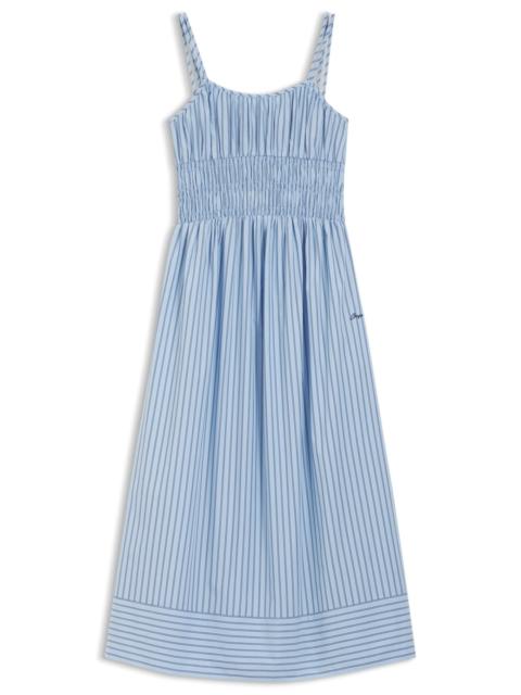 BOSS COTTON-POPLIN DRESS WITH VERTICAL STRIPE