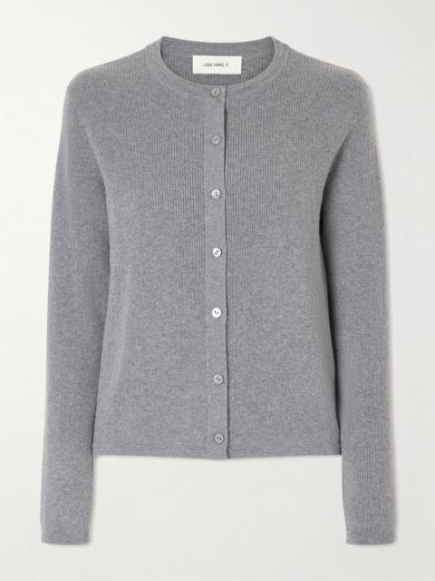 LISA YANG Abeena ribbed cotton and cashmere-blend cardigan Light gray