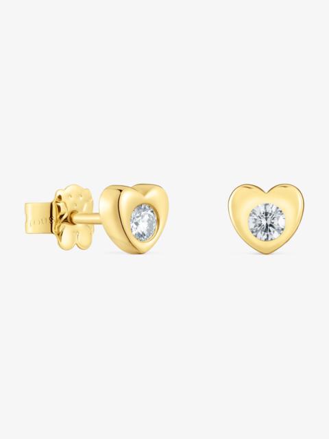 TOUS 6 mm 18K solid gold Heart earrings with lab-grown diamonds TOUS Lili