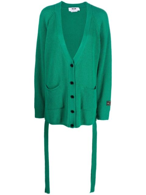 MSGM ribbed-knit wool-blend cardigan