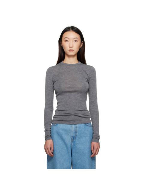 RÓHE Gray Fine Merino Longsleeve T-shirt
