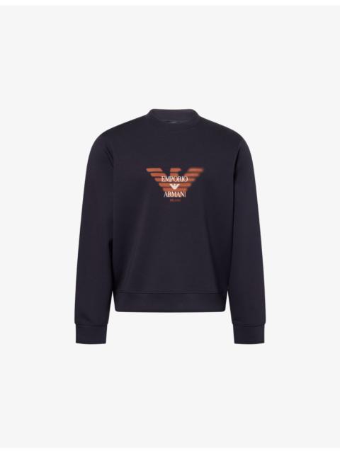 EMPORIO ARMANI Crewneck Logo-Print Cotton Sweatshirt