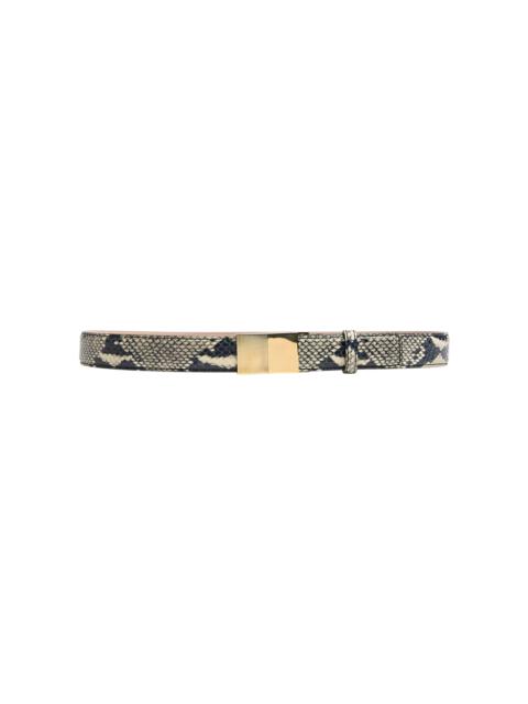 KHAITE Elio Python-Effect Leather Belt python
