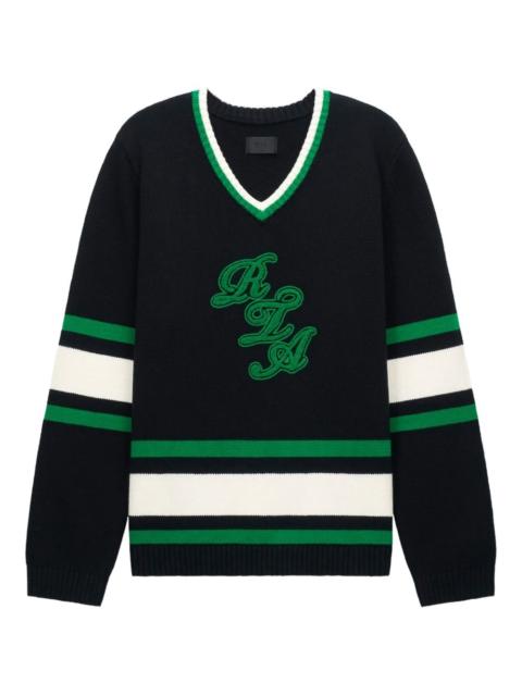 RTA logo-embroidered striped sweater