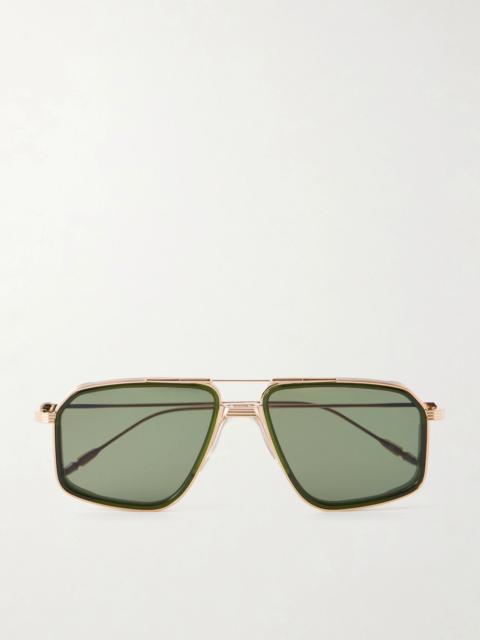 JACQUES MARIE MAGE Jagger Double-Bridge Aviator-Style Gold-Tone Titanium Sunglasses Gold