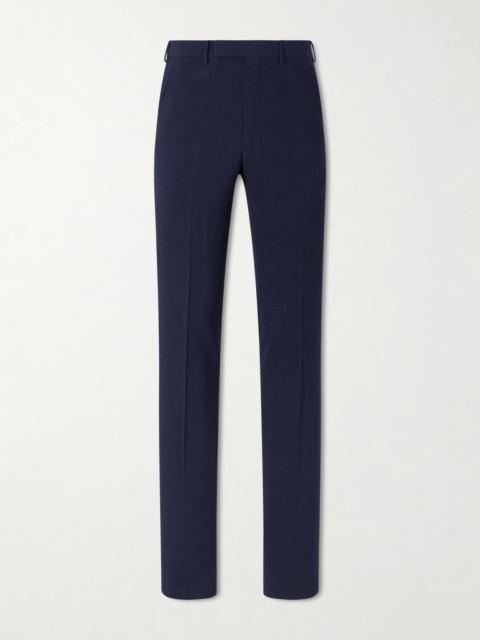 ZEGNA Straight-Leg Wool, Silk and Linen-Blend Seersucker Trousers