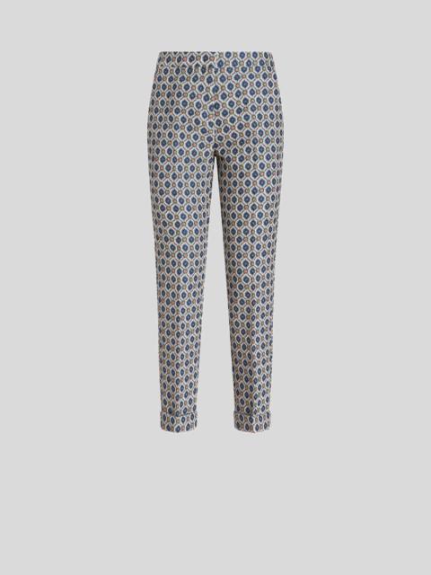 CIGARETTE TROUSERS WITH GEOMETRIC PATTERN