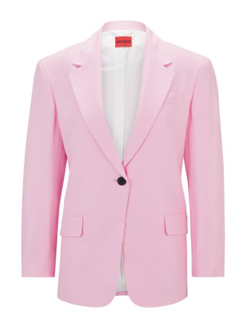 HUGO OVERSIZE-FIT JACKET IN STRETCH MATERIAL WITH LINEN