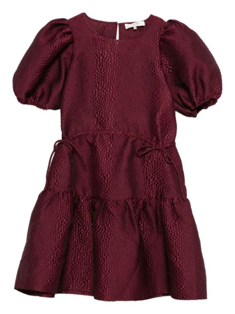Sea puff-sleeve tiered dress