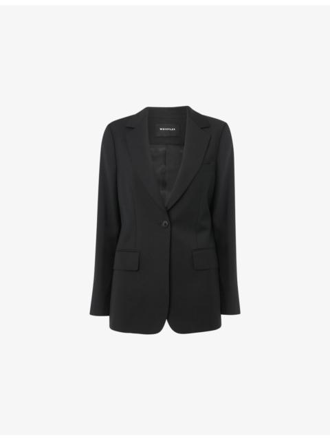 WHISTLES Notch-Lapel Single-Breasted Wool-Blend Blazer