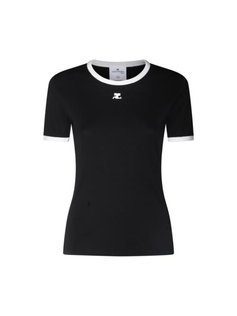 courrèges black cotton t-shirt