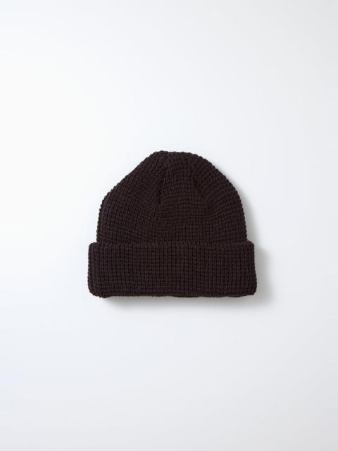ROTOTO® ROTOTO - COTTON WAFFLE KNIT WATCH CAP - BLACK