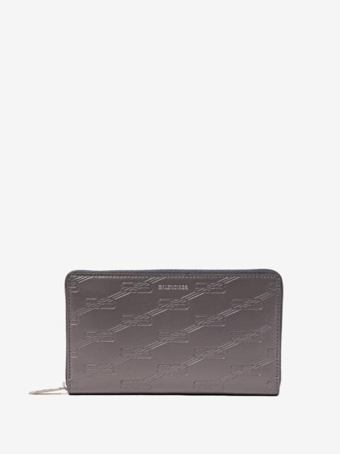 BALENCIAGA Balenciaga Dark Grey BB Monogram Continental Wallet
