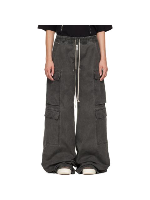 Rick Owens DRKSHDW Black Tower Double Cargo Jumbo Belas Pants