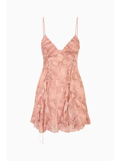 LoveShackFancy Melusine Snakeskin Print Mini Dress