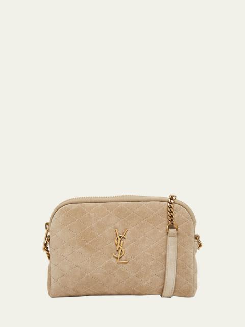 YSL Quilted Suede Pouch Shoulder Bag