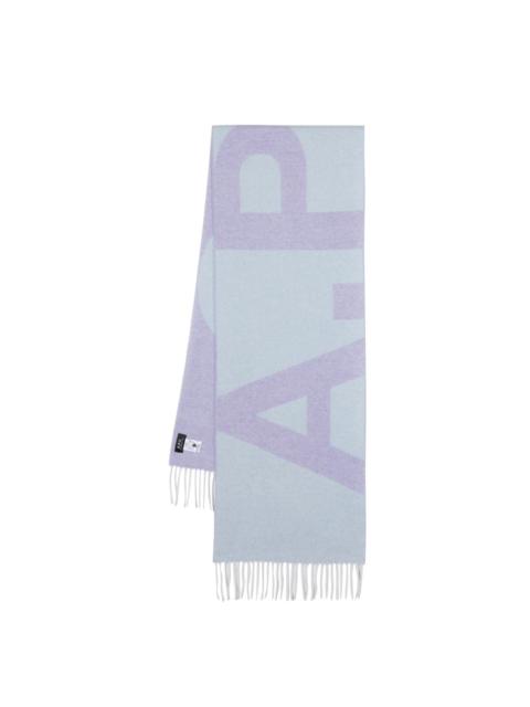 A.P.C. intarsia-knit logo scarf