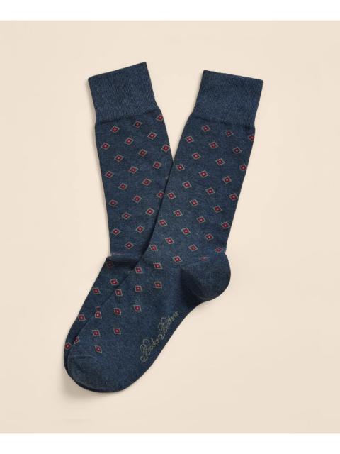 Brooks Brothers Cotton-Blend Diamond Socks
