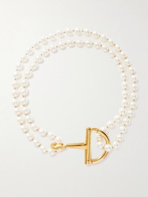 GUCCI Gold-tone And Faux Pearl Necklace