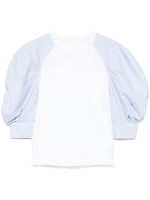 cotton poplin-detailed T-shirt